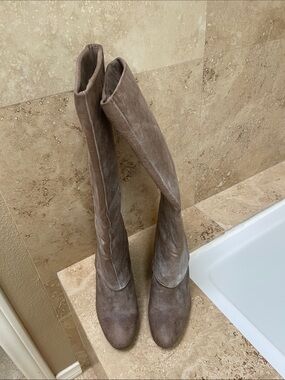 Tall Women's Taupe Suede Boots - Classic Knee-High Style- Steven